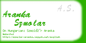 aranka szmolar business card